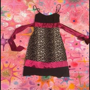 Taboo Black and Red Leopard Mini Dress